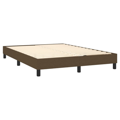 vidaXL Boxspringbett mit Matratze Dunkelbraun 140x200 cm Stoff