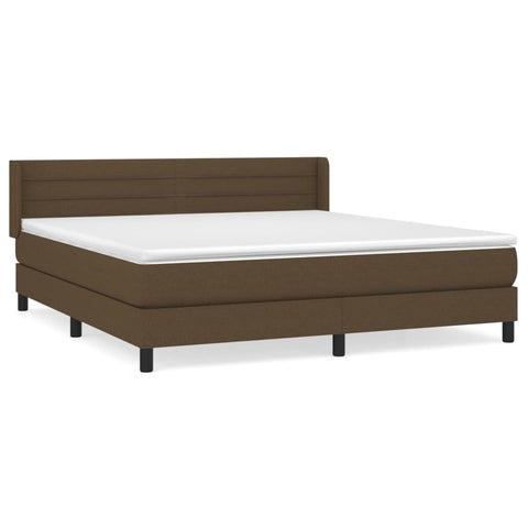 vidaXL Boxspringbett mit Matratze Dunkelbraun 180x200 cm Stoff