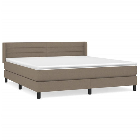 vidaXL Boxspringbett mit Matratze Taupe 180x200 cm Stoff