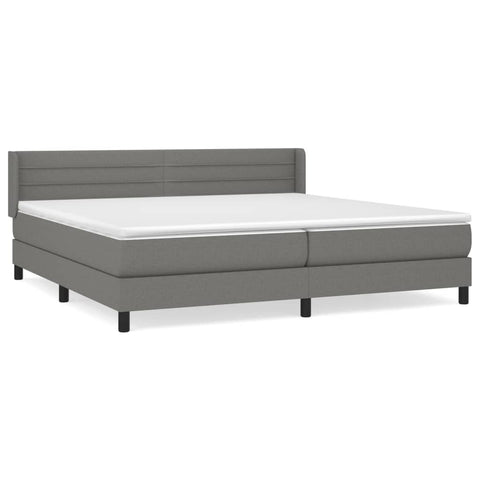 vidaXL Boxspringbett mit Matratze Dunkelgrau 200x200 cm Stoff