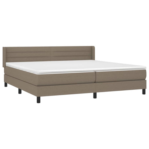 vidaXL Boxspringbett mit Matratze Taupe 200x200 cm Stoff