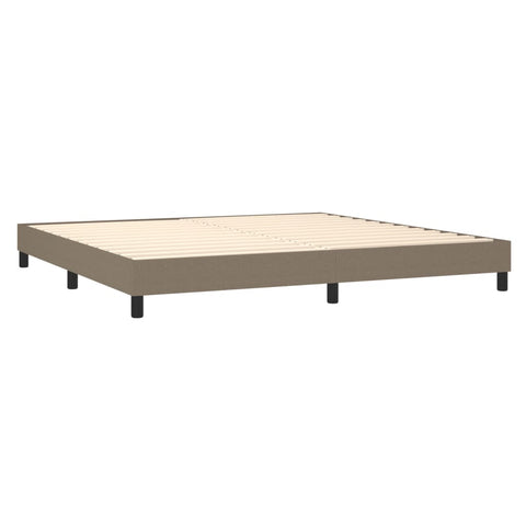 vidaXL Boxspringbett mit Matratze Taupe 200x200 cm Stoff