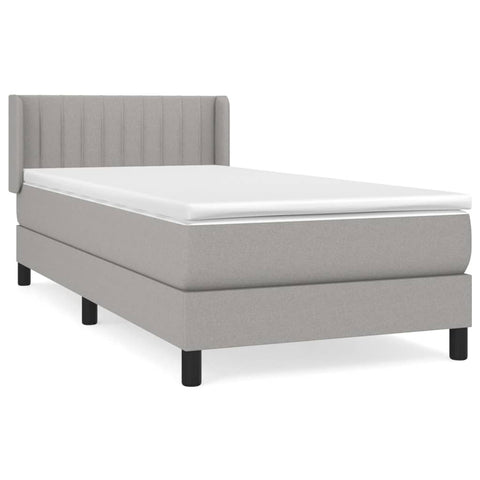 vidaXL Boxspringbett mit Matratze Hellgrau 80x200 cm Stoff