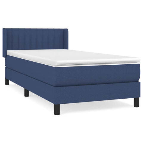 vidaXL Boxspringbett mit Matratze Blau 80x200 cm Stoff