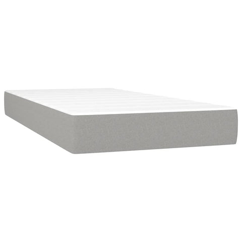 vidaXL Boxspringbett mit Matratze Hellgrau 90x190 cm Stoff