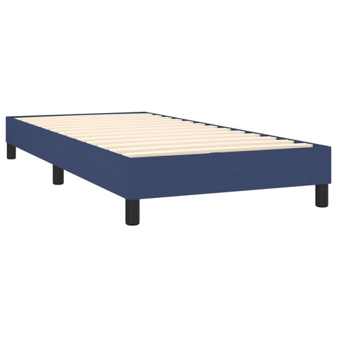 vidaXL Boxspringbett mit Matratze Blau 100x200 cm Stoff