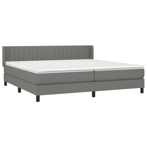 vidaXL Boxspringbett mit Matratze Dunkelgrau 200x200 cm Stoff