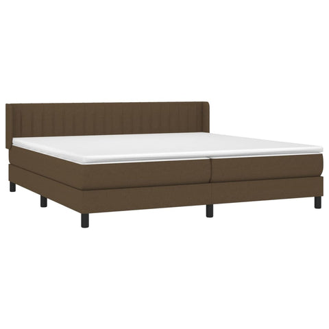 vidaXL Boxspringbett mit Matratze Dunkelbraun 200x200 cm Stoff