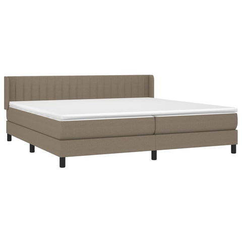 vidaXL Boxspringbett mit Matratze Taupe 200x200 cm Stoff