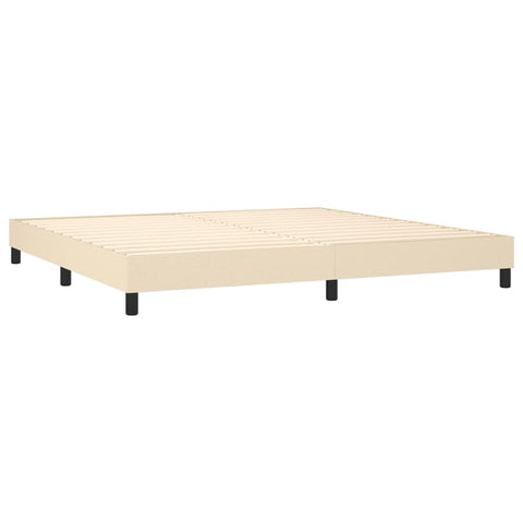 vidaXL Boxspringbett mit Matratze Creme 200x200 cm Stoff