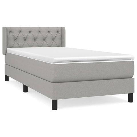 vidaXL Boxspringbett mit Matratze Hellgrau 80x200 cm Stoff