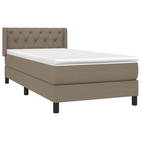 vidaXL Boxspringbett mit Matratze Taupe 80x200 cm Stoff