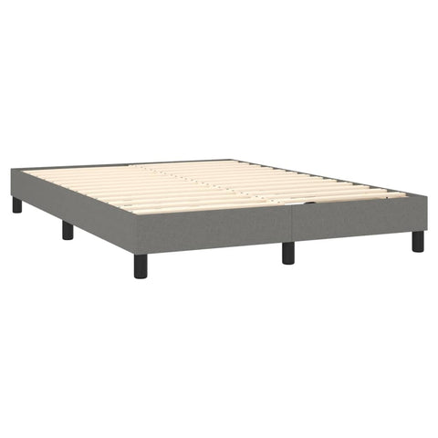 vidaXL Boxspringbett mit Matratze Dunkelgrau 140x190 cm Stoff