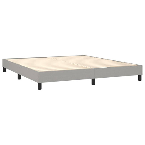 vidaXL Boxspringbett mit Matratze Hellgrau 180x200 cm Stoff