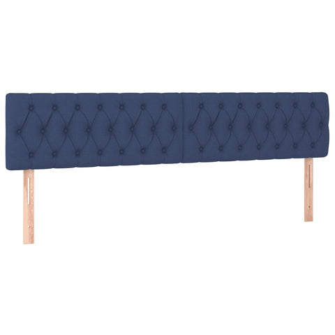 vidaXL Boxspringbett mit Matratze Blau 200x200 cm Stoff