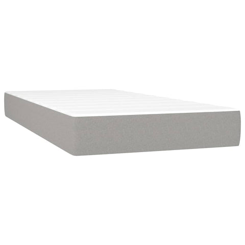 vidaXL Boxspringbett mit Matratze Hellgrau 80x200 cm Stoff