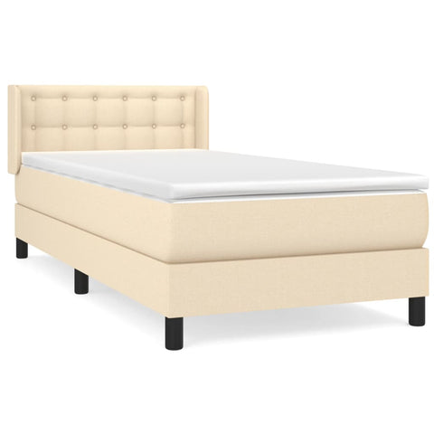 vidaXL Boxspringbett mit Matratze Creme 80x200 cm Stoff