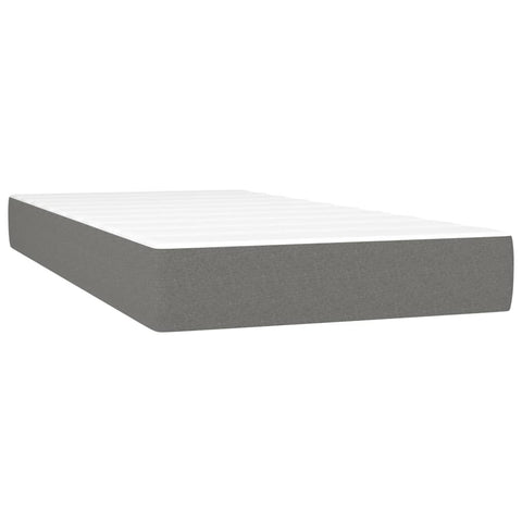 vidaXL Boxspringbett mit Matratze Dunkelgrau 90x200 cm Stoff