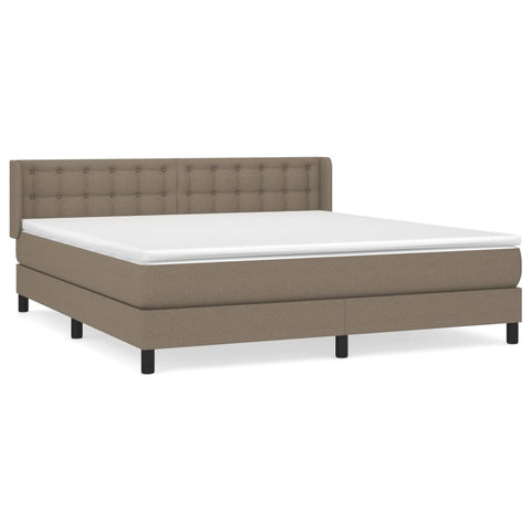 vidaXL Boxspringbett mit Matratze Taupe 160x200 cm Stoff