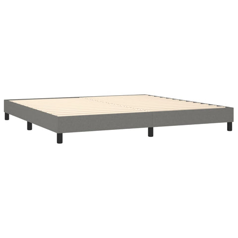 vidaXL Boxspringbett mit Matratze Dunkelgrau 200x200 cm Stoff