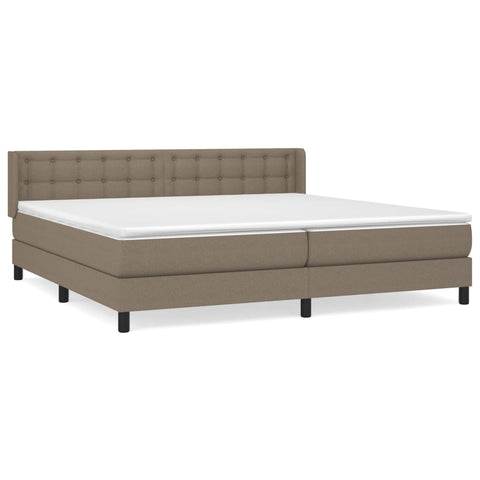 vidaXL Boxspringbett mit Matratze Taupe 200x200 cm Stoff