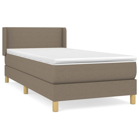 vidaXL Boxspringbett mit Matratze Taupe 90x190 cm Stoff