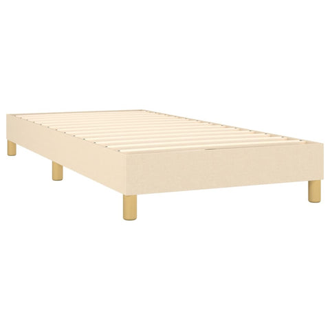 vidaXL Boxspringbett mit Matratze Creme 90x200 cm Stoff