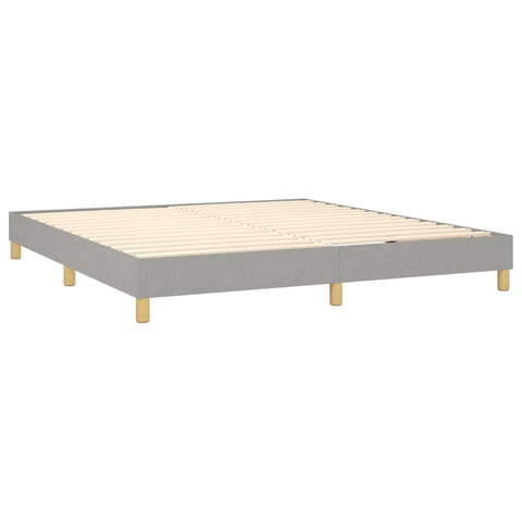 vidaXL Boxspringbett mit Matratze Hellgrau 160x200 cm Stoff