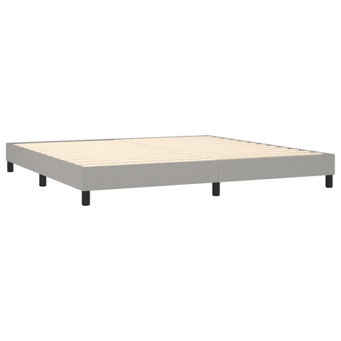 vidaXL Boxspringbett mit Matratze Hellgrau 160x200 cm Stoff