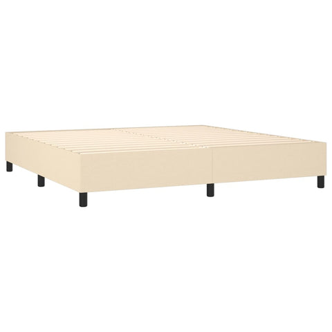 vidaXL Boxspringbett mit Matratze Creme 160x200 cm Stoff