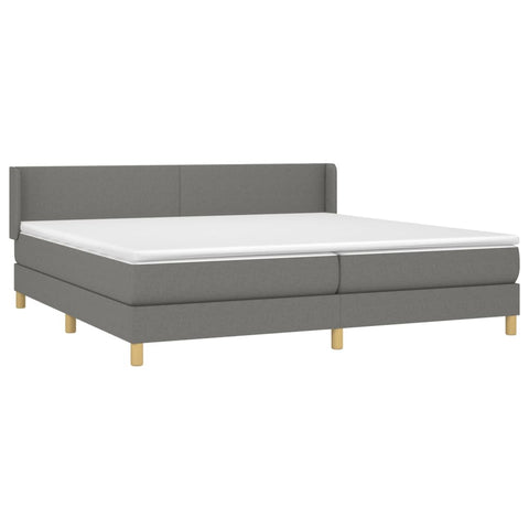 vidaXL Boxspringbett mit Matratze Dunkelgrau 200x200 cm Stoff