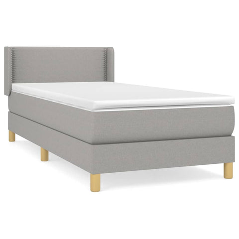 vidaXL Boxspringbett mit Matratze Hellgrau 80x200 cm Stoff