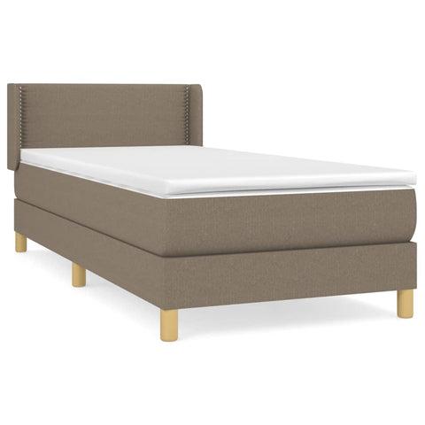 vidaXL Boxspringbett mit Matratze Taupe 80x200 cm Stoff