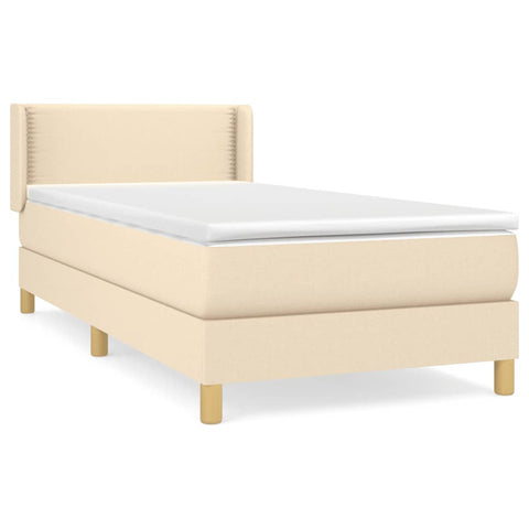 vidaXL Boxspringbett mit Matratze Creme 80x200 cm Stoff