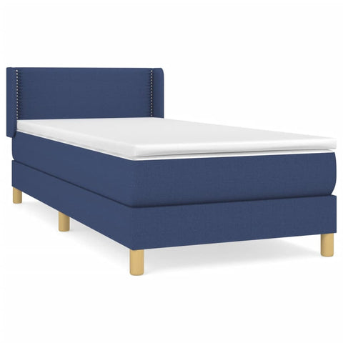 vidaXL Boxspringbett mit Matratze Blau 80x200 cm Stoff