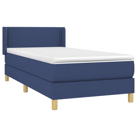 vidaXL Boxspringbett mit Matratze Blau 80x200 cm Stoff