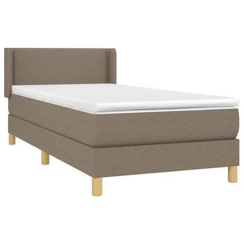 vidaXL Boxspringbett mit Matratze Taupe 90x190 cm Stoff