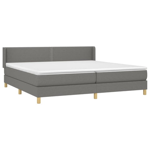 vidaXL Boxspringbett mit Matratze Dunkelgrau 200x200 cm Stoff