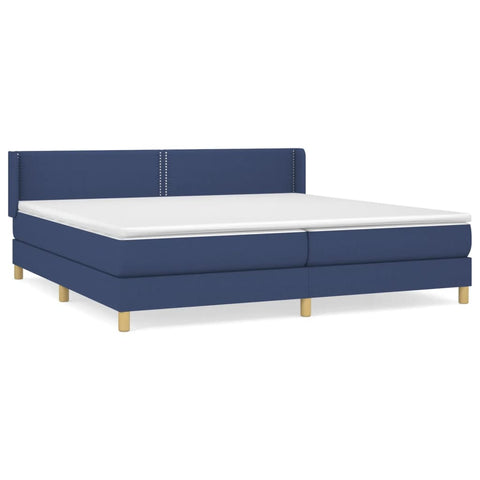 vidaXL Boxspringbett mit Matratze Blau 200x200 cm Stoff