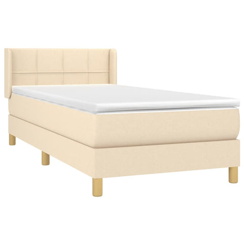 vidaXL Boxspringbett mit Matratze Creme 80x200 cm Stoff