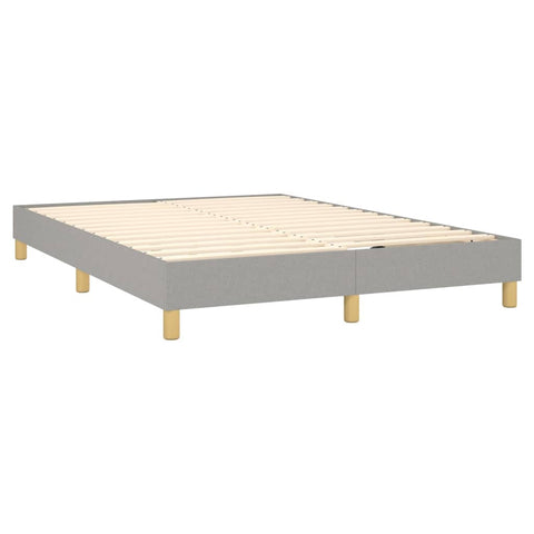 vidaXL Boxspringbett mit Matratze Hellgrau 140x200 cm Stoff