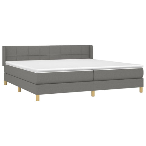 vidaXL Boxspringbett mit Matratze Dunkelgrau 200x200 cm Stoff