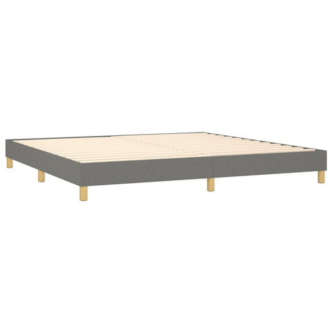 vidaXL Boxspringbett mit Matratze Dunkelgrau 200x200 cm Stoff