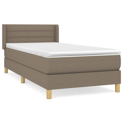 vidaXL Boxspringbett mit Matratze Taupe 80x200 cm Stoff