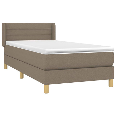 vidaXL Boxspringbett mit Matratze Taupe 80x200 cm Stoff