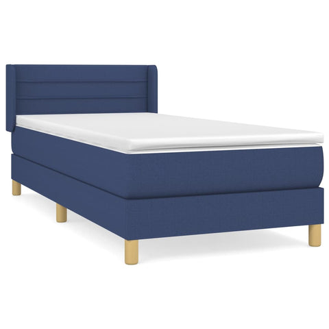 vidaXL Boxspringbett mit Matratze Blau 80x200 cm Stoff