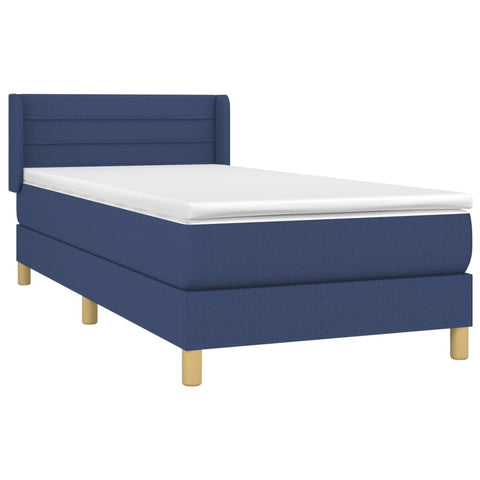 vidaXL Boxspringbett mit Matratze Blau 80x200 cm Stoff