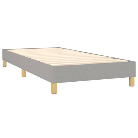 vidaXL Boxspringbett mit Matratze Hellgrau 90x190 cm Stoff