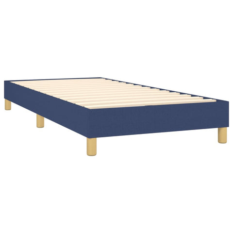 vidaXL Boxspringbett mit Matratze Blau 90x200 cm Stoff