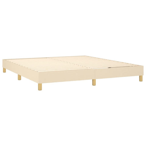 vidaXL Boxspringbett mit Matratze Creme 160x200 cm Stoff